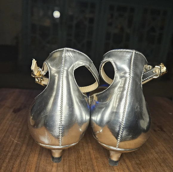 Charles & Keith Buckle Closure Ankle Strap Pointed Toe Pumps - Silver - Picture 13 of 15